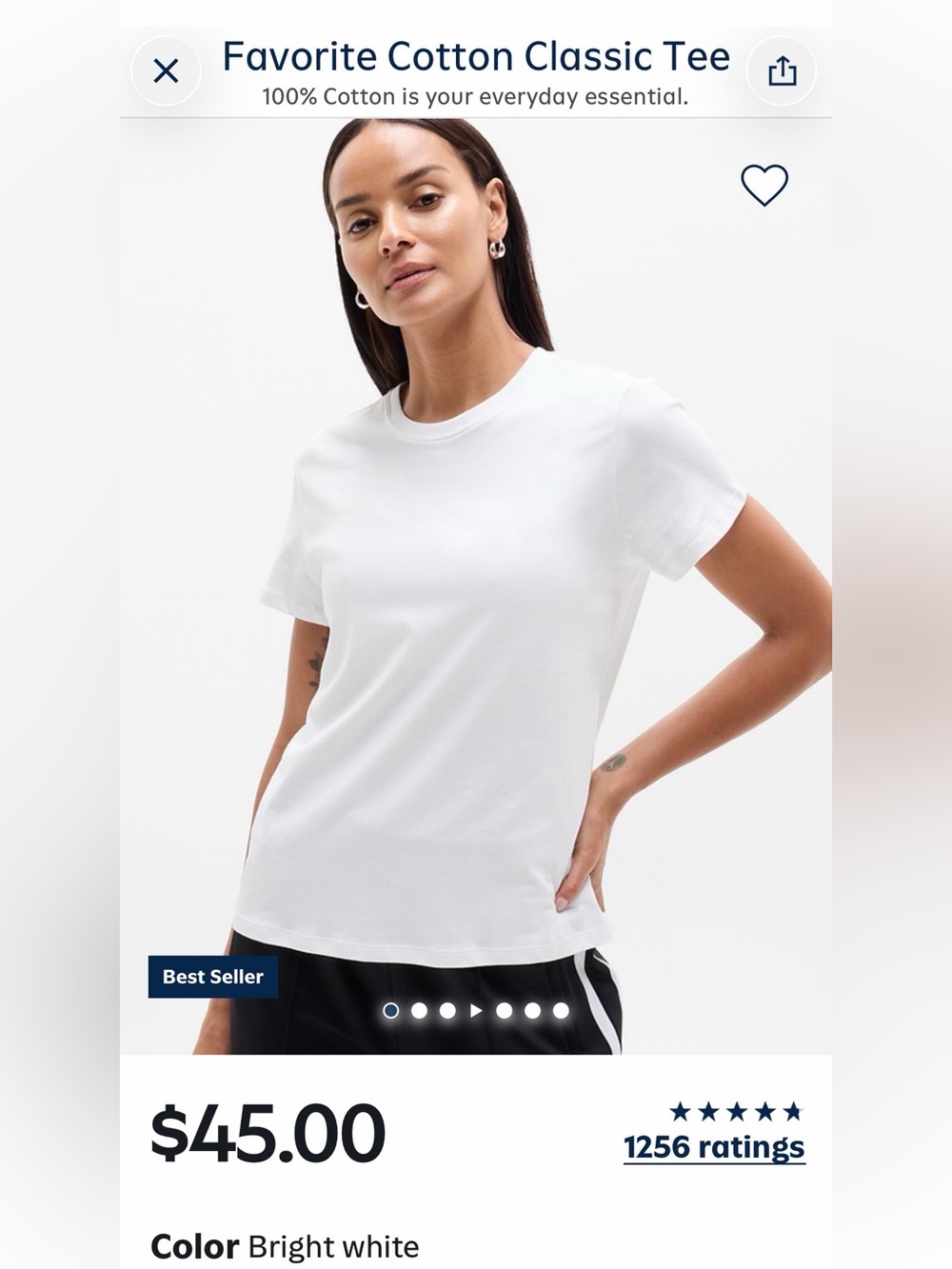 Athleta Favorite Cotton Classic Tee - Bright White